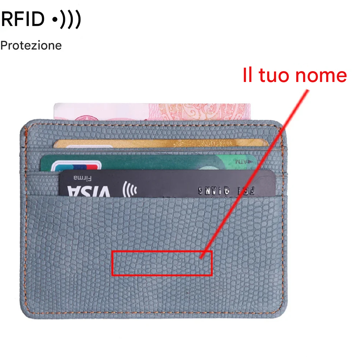 Elegante portafoglio Lichee RFID