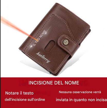 Portafoglio RFID SlimGuard con incisione personalizzata del nome