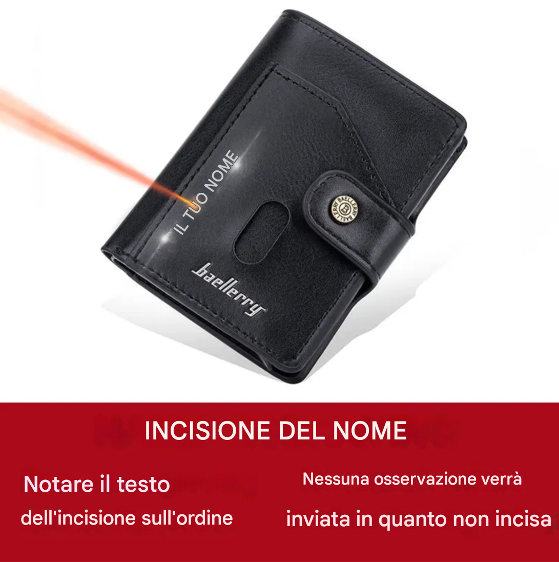 Portafoglio RFID SlimGuard con incisione personalizzata del nome