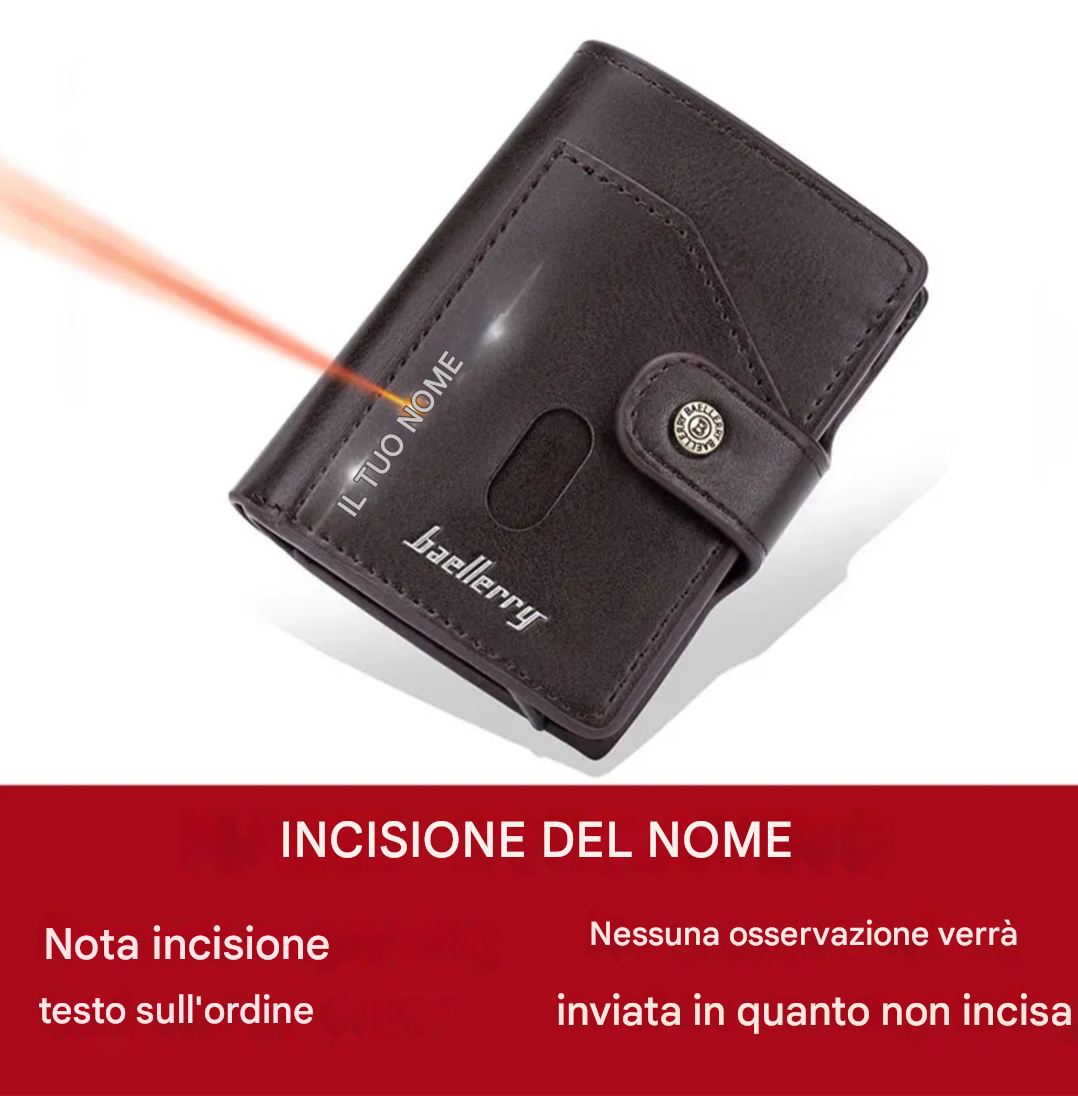 Portafoglio RFID SlimGuard con incisione personalizzata del nome