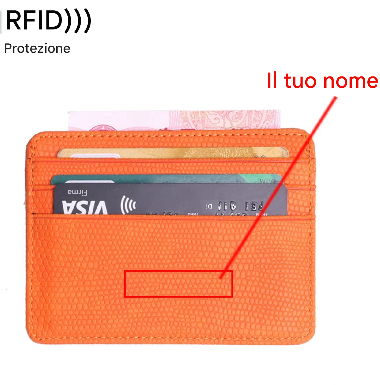 Elegante portafoglio Lichee RFID